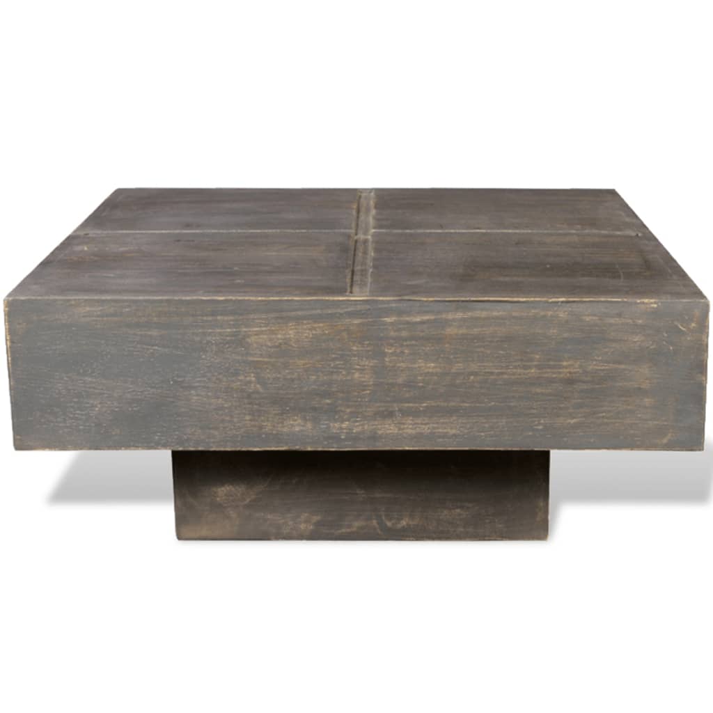 Table basse carrée Marron foncé Bois massif de manguier - XIOS