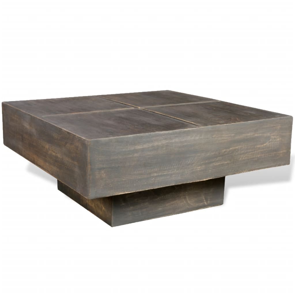 Table basse carrée Marron foncé Bois massif de manguier - XIOS