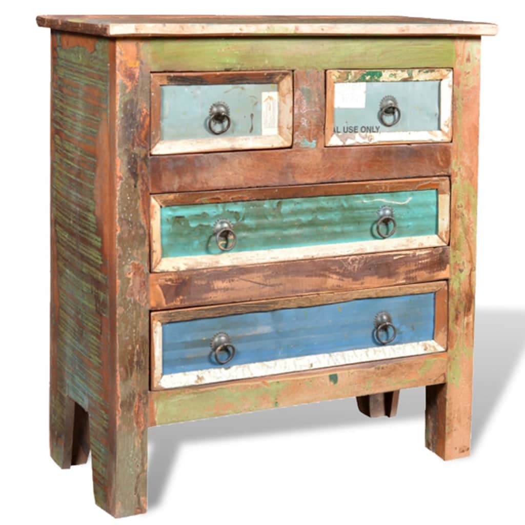 Armoire avec 4 tiroirs Bois massif de récupération - XIOS