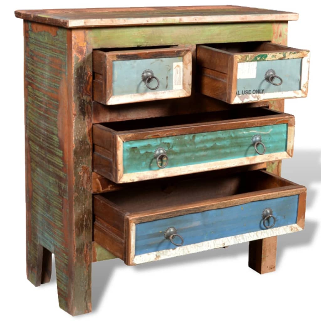 Armoire avec 4 tiroirs Bois massif de récupération - XIOS