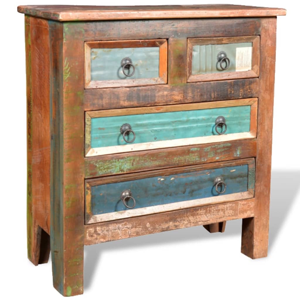 Armoire avec 4 tiroirs Bois massif de récupération - XIOS