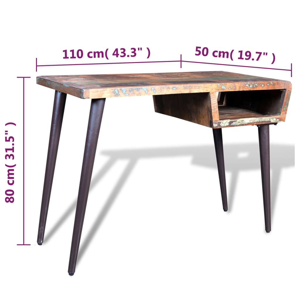 Bureau avec pieds en fer Bois de récupération - XIOS