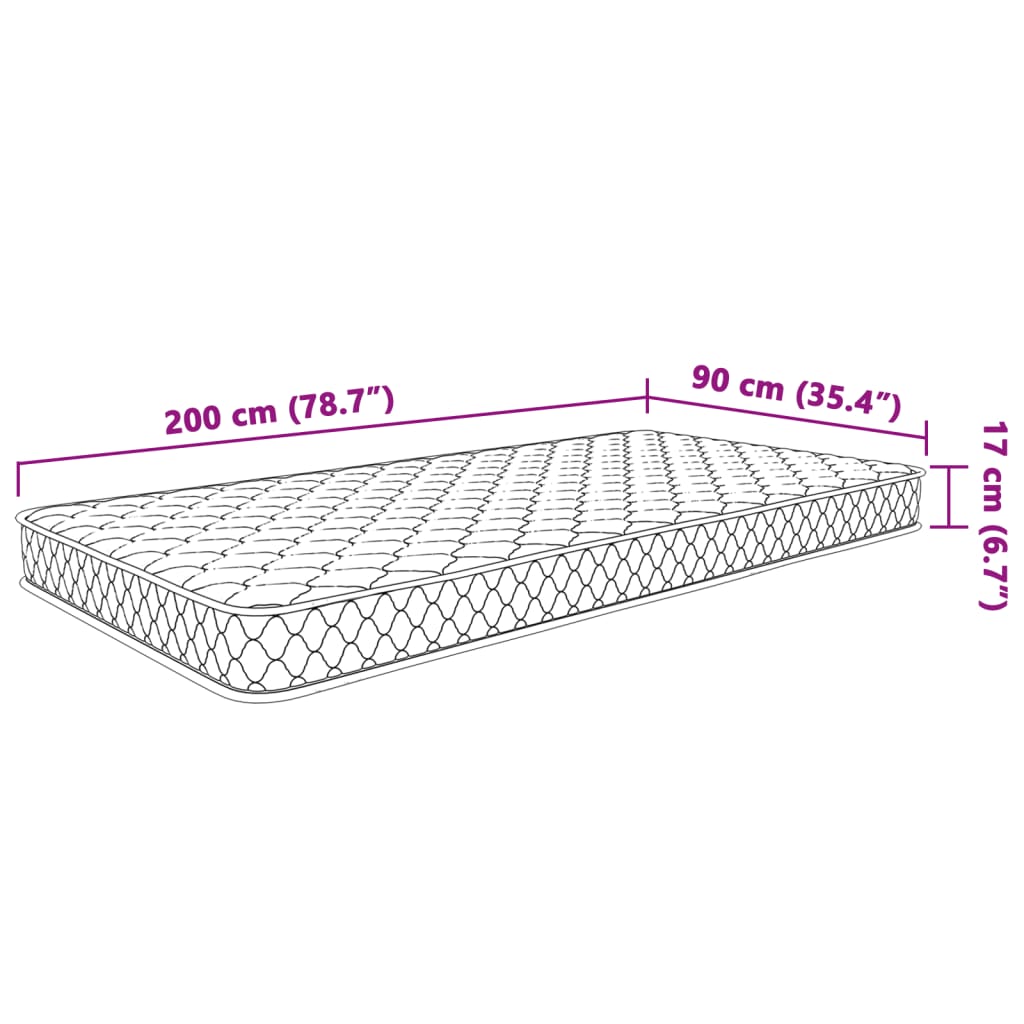 Matelas en mousse à mémoire de forme 200 x 90 x 17 cm doux - XIOS