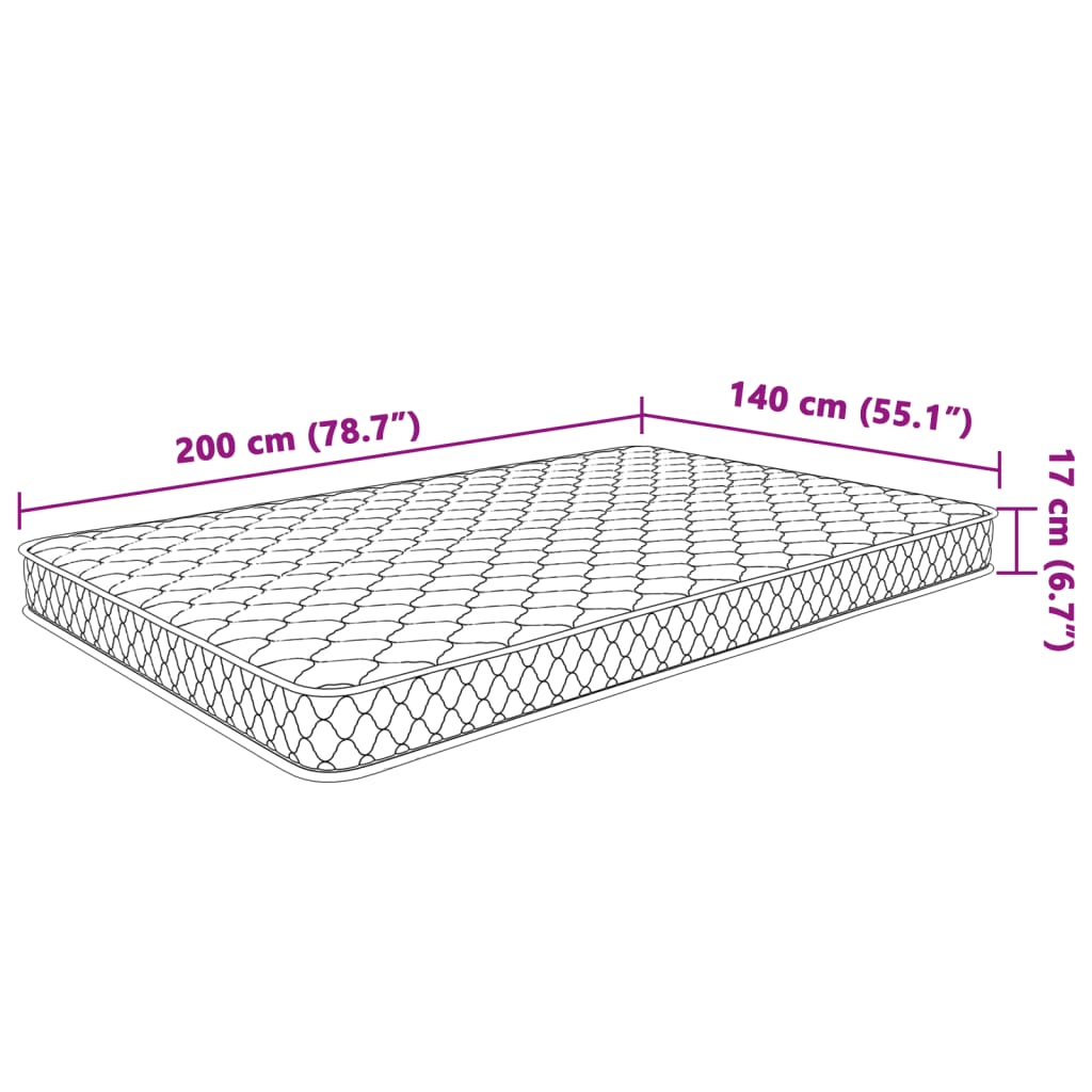 Matelas en mousse à mémoire de forme 200 x 140 x 17 cm doux - XIOS