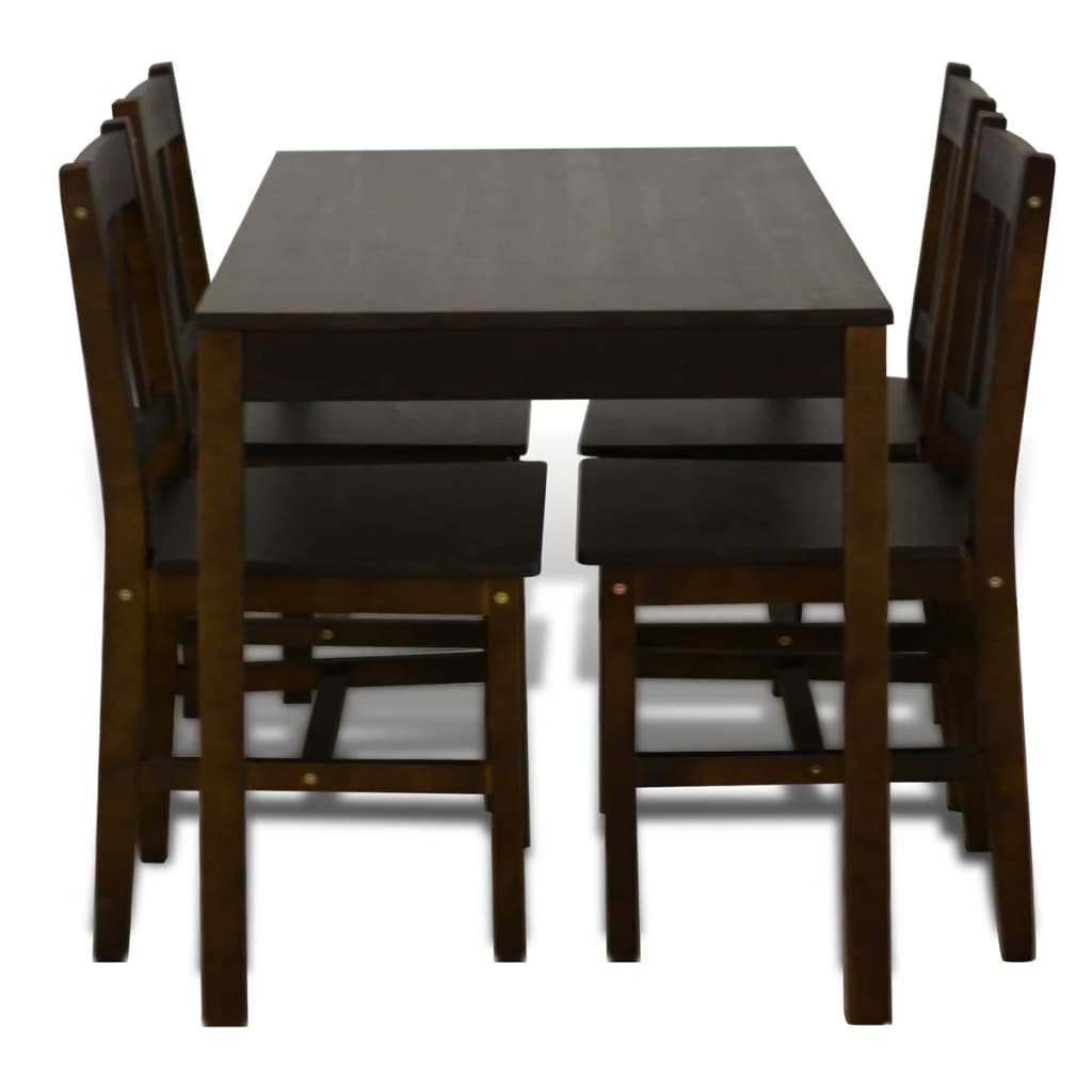 Table de salle à manger avec 4 chaises Marron - XIOS