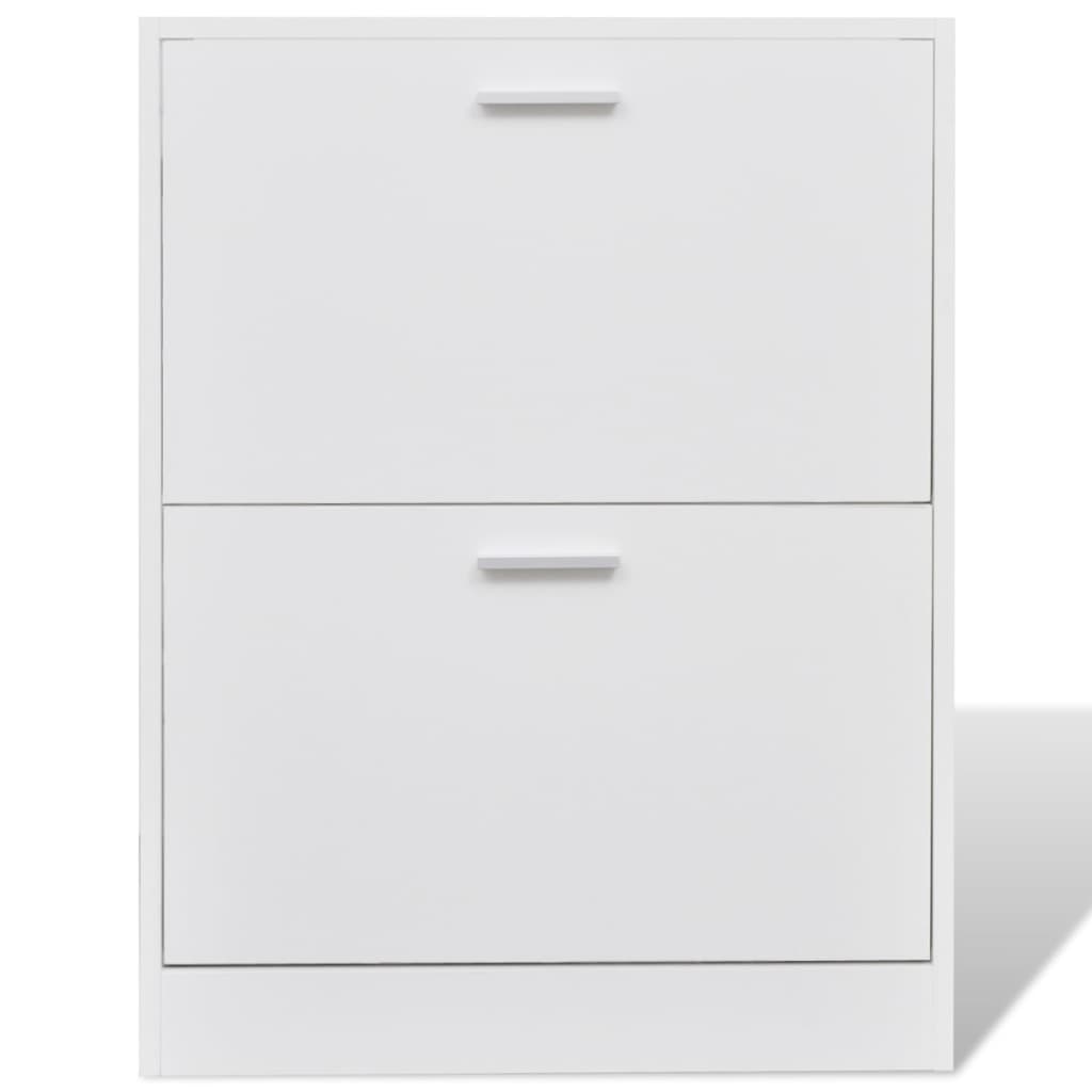 Meuble à chaussures en bois avec 2 compartiments Blanc - XIOS