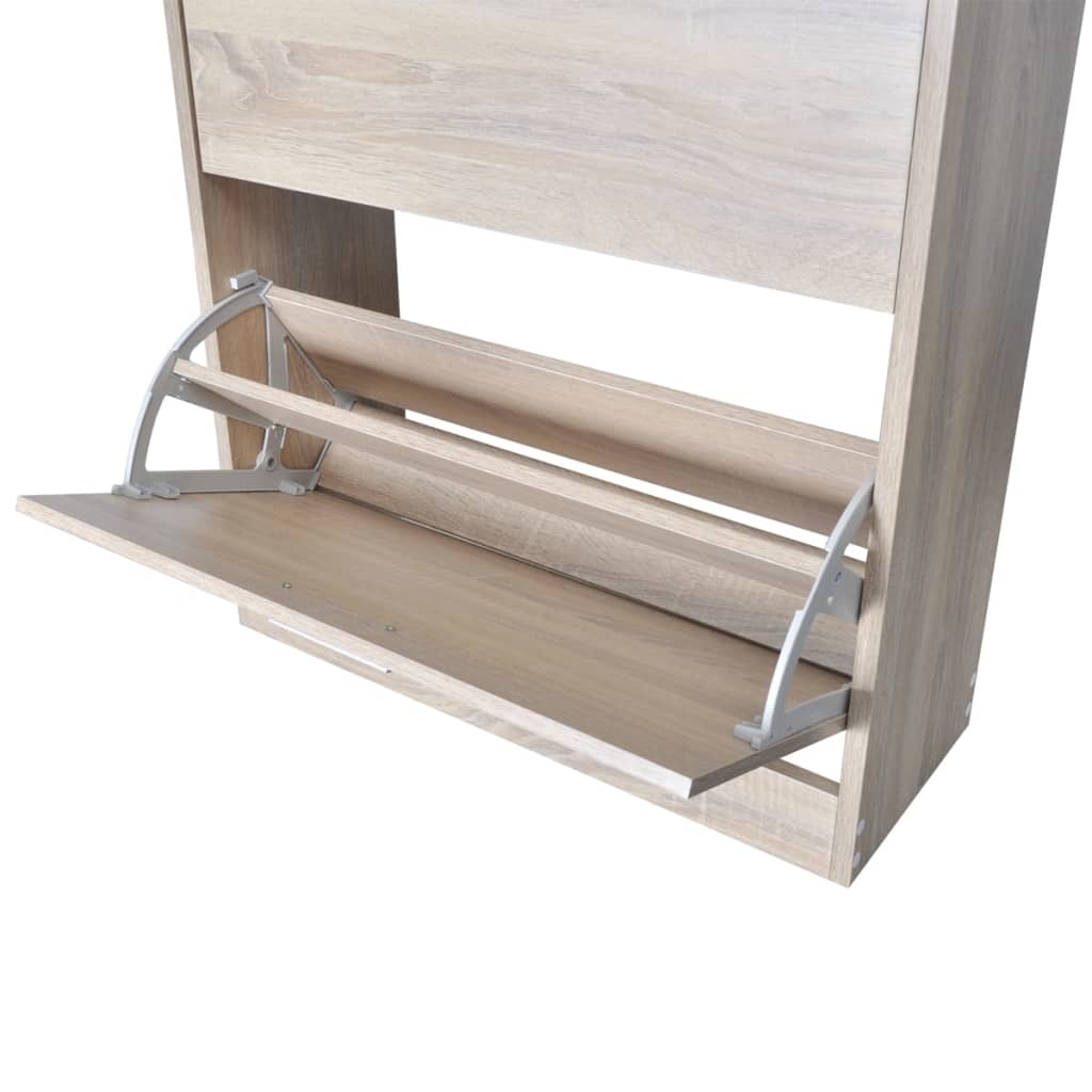Meuble à chaussures en bois avec 2 compartiments Aspect chêne - XIOS