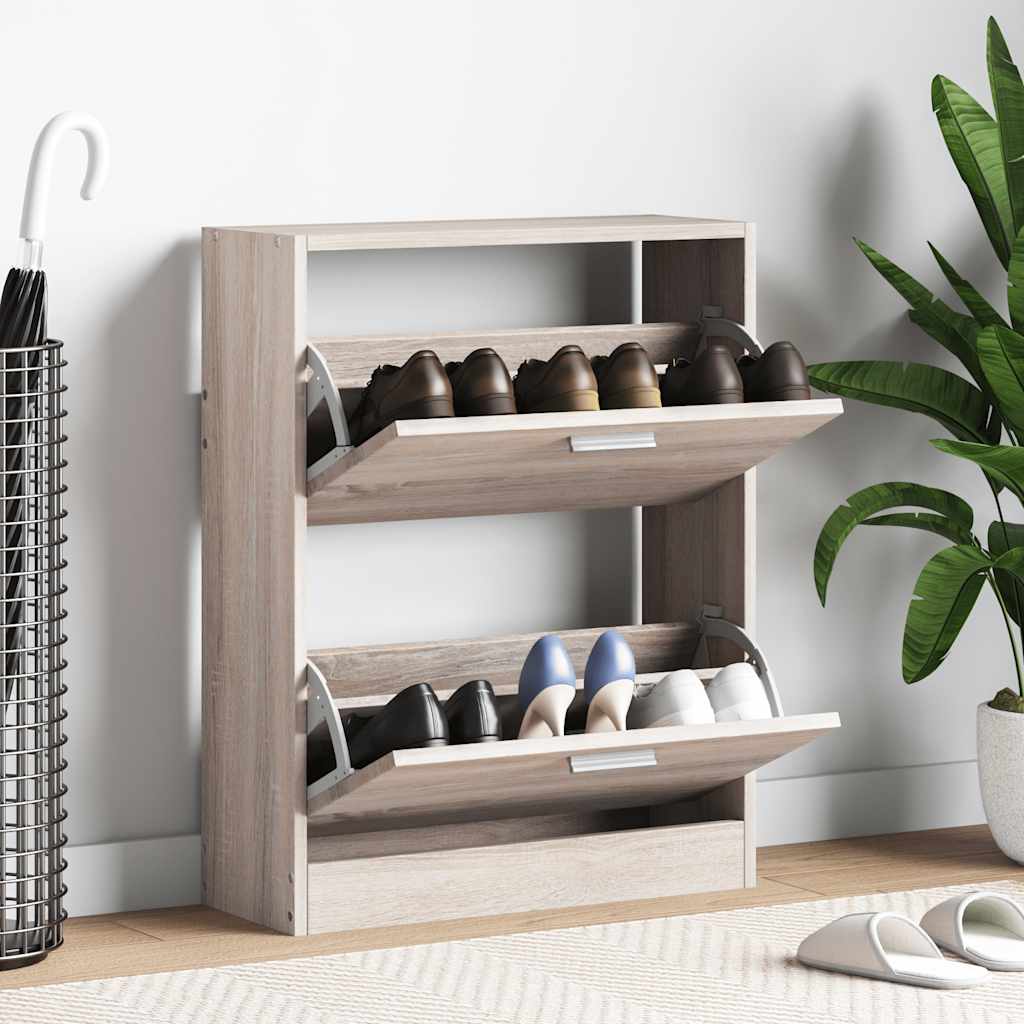 Meuble à chaussures en bois avec 2 compartiments Aspect chêne - XIOS