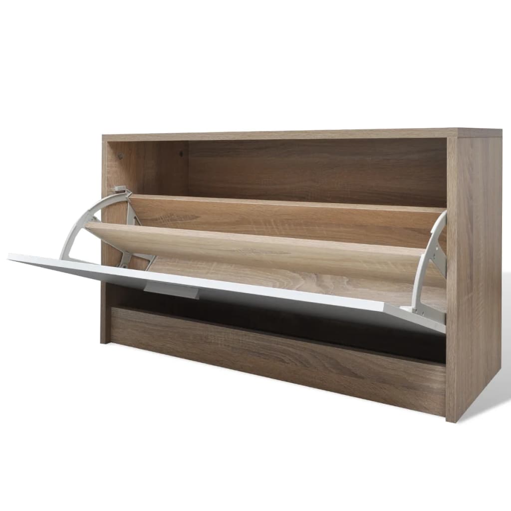 Armoire à chaussures 3-en-1 Bois Chêne et blanc - XIOS