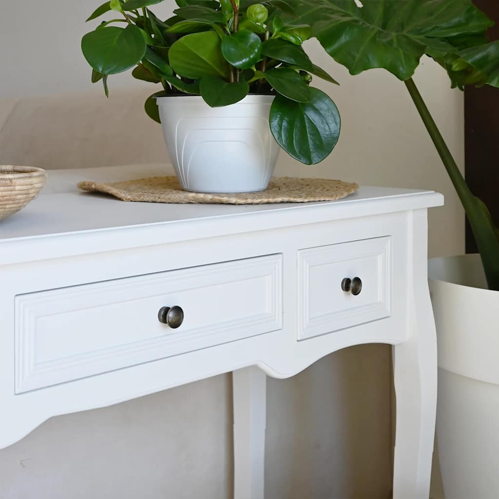 Table de console et coiffeuse avec 3 tiroirs Blanc - XIOS