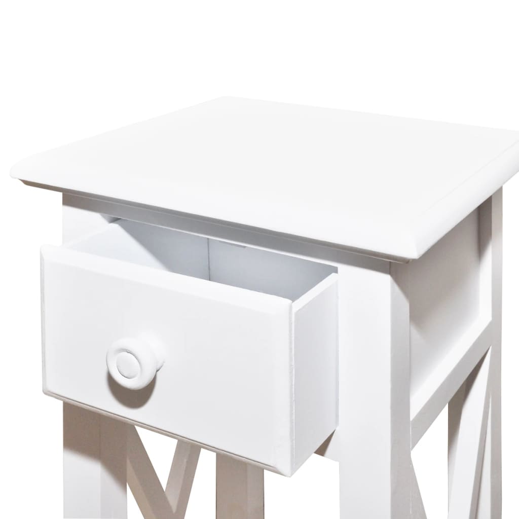 Table d'appoint avec tiroir Blanc - XIOS