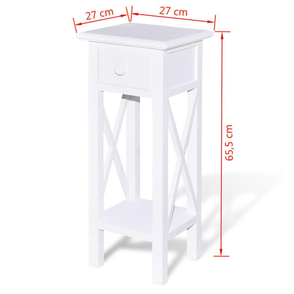 Table d'appoint avec tiroir Blanc - XIOS