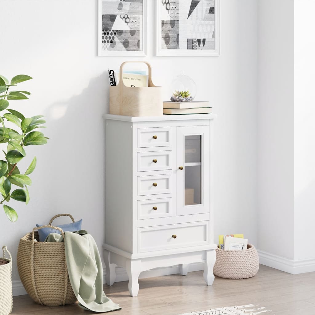 Armoire avec 5 tiroirs et 2 étagères Blanc - XIOS