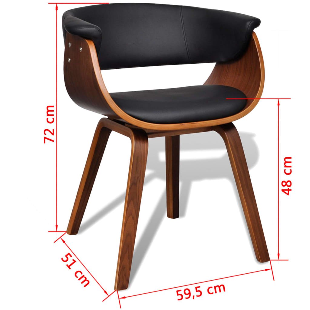 Chaises à manger lot de 6 bois courbé et similicuir - XIOS
