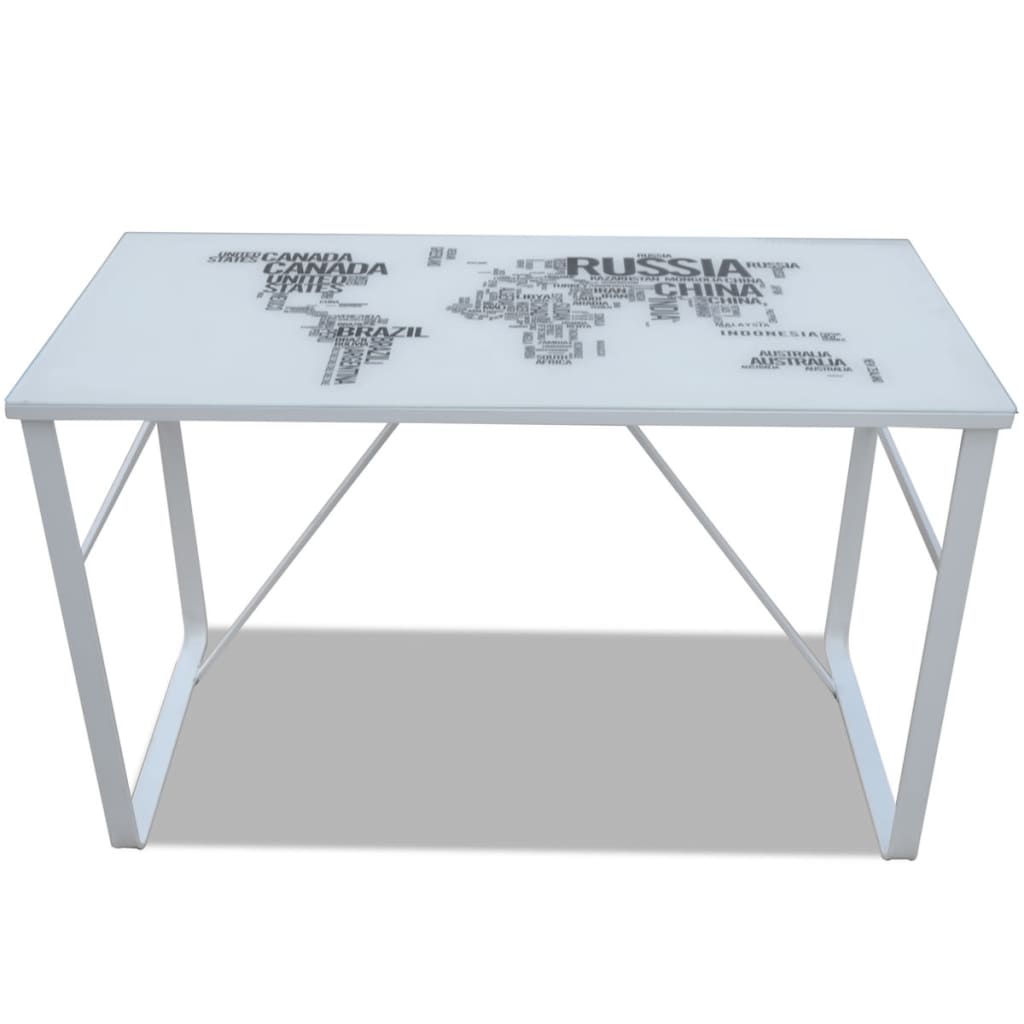Bureau rectangulaire avec motif de carte du monde Bureaux vidaXL   