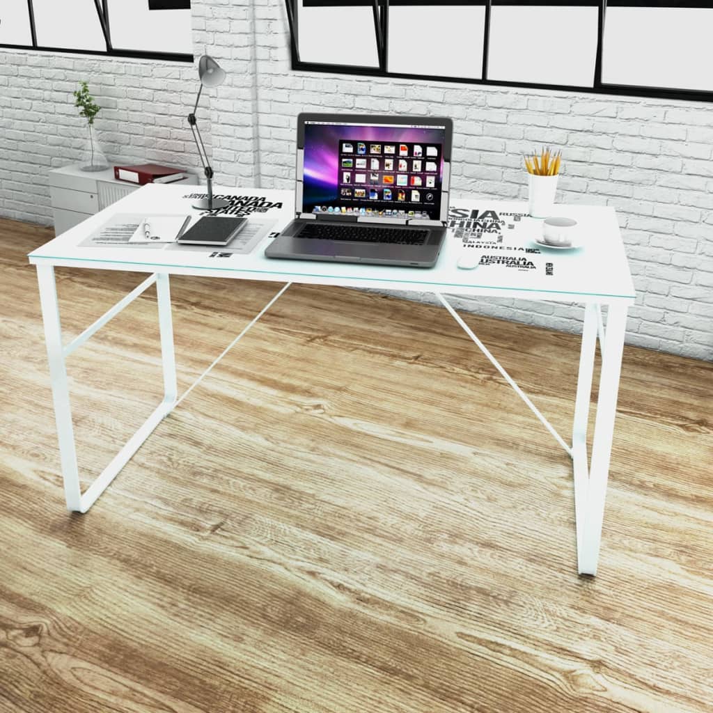 Bureau rectangulaire avec motif de carte du monde Bureaux vidaXL   
