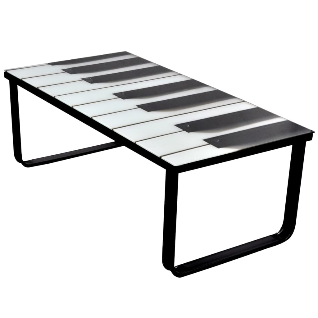 Table basse avec impression de piano Dessus de table en verre - XIOS