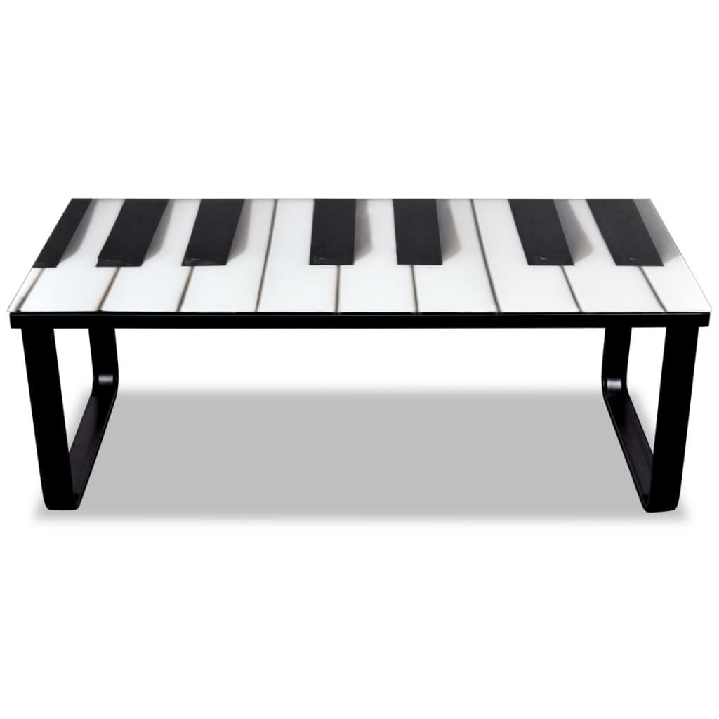 Table basse avec impression de piano Dessus de table en verre - XIOS