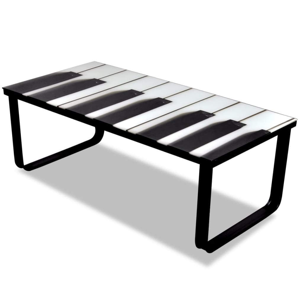 Table basse avec impression de piano Dessus de table en verre - XIOS