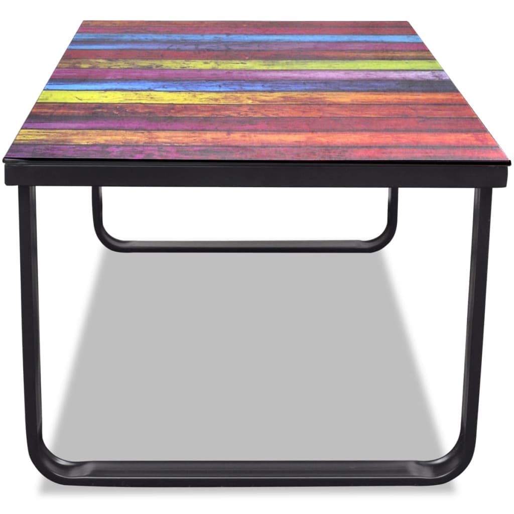 Table basse avec impression d'arc-en-ciel Dessus en verre - XIOS