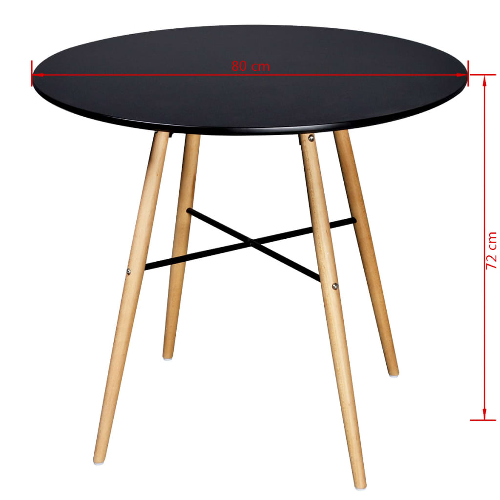 Table de salle à manger ronde MDF Noir - XIOS