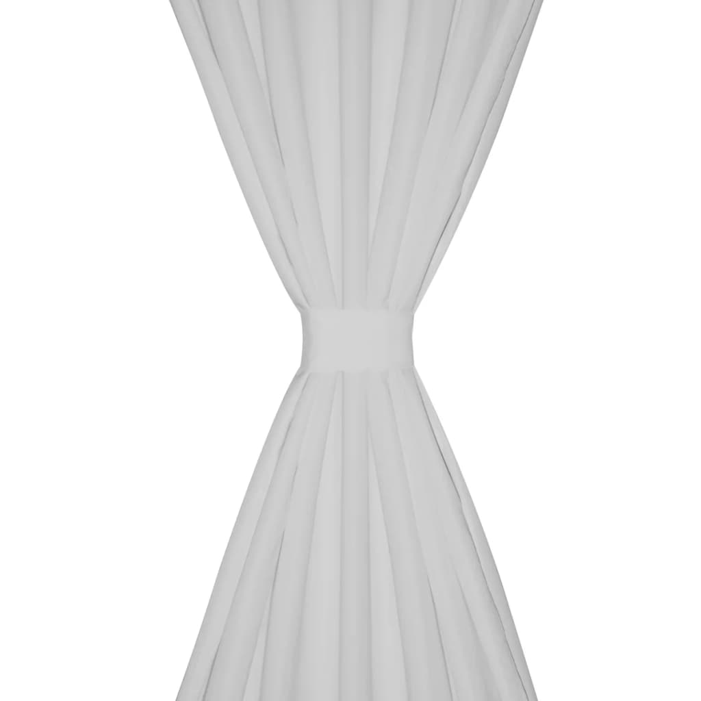 2 pcs Rideau à Passant Micro Satin Blanc 140 x 175 cm Rideaux vidaXL