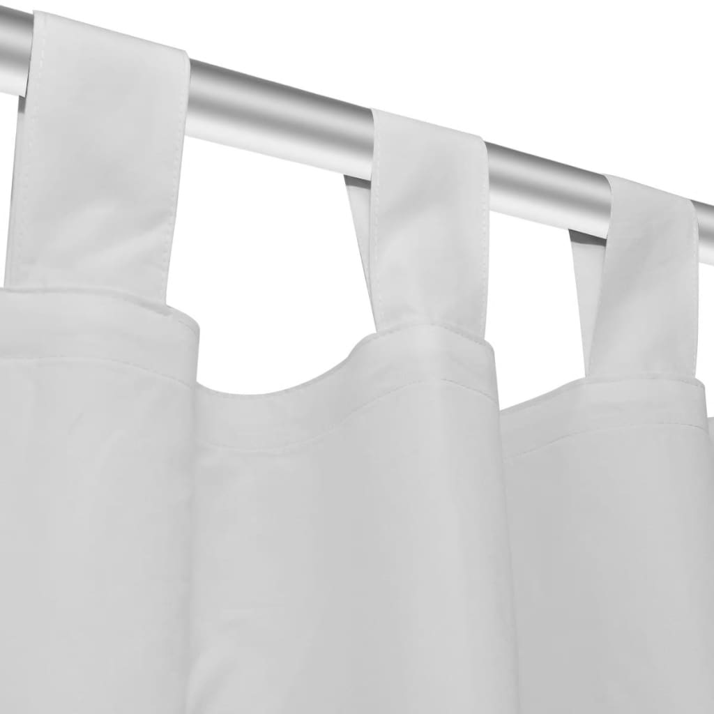2 pcs Rideau à Passant Micro Satin Blanc 140 x 175 cm Rideaux vidaXL