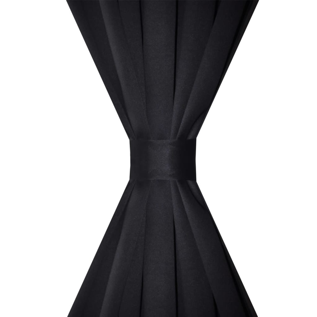2 pcs Rideau Blackout Occultant Noir Tête à Fente 135 x 245 cm Rideaux vidaXL