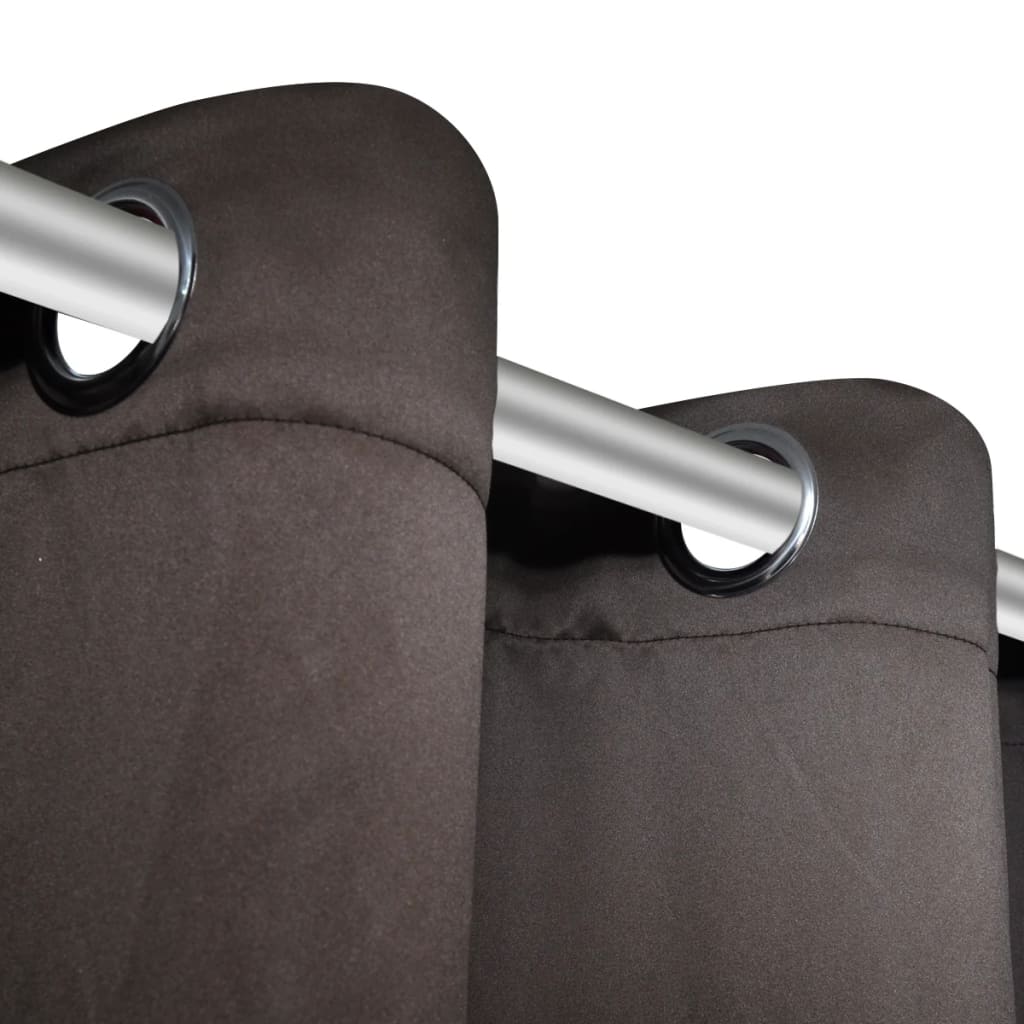 2 pcs Rideau Blackout Occultant Brun avec Œillets en métal 135x245cm Rideaux vidaXL