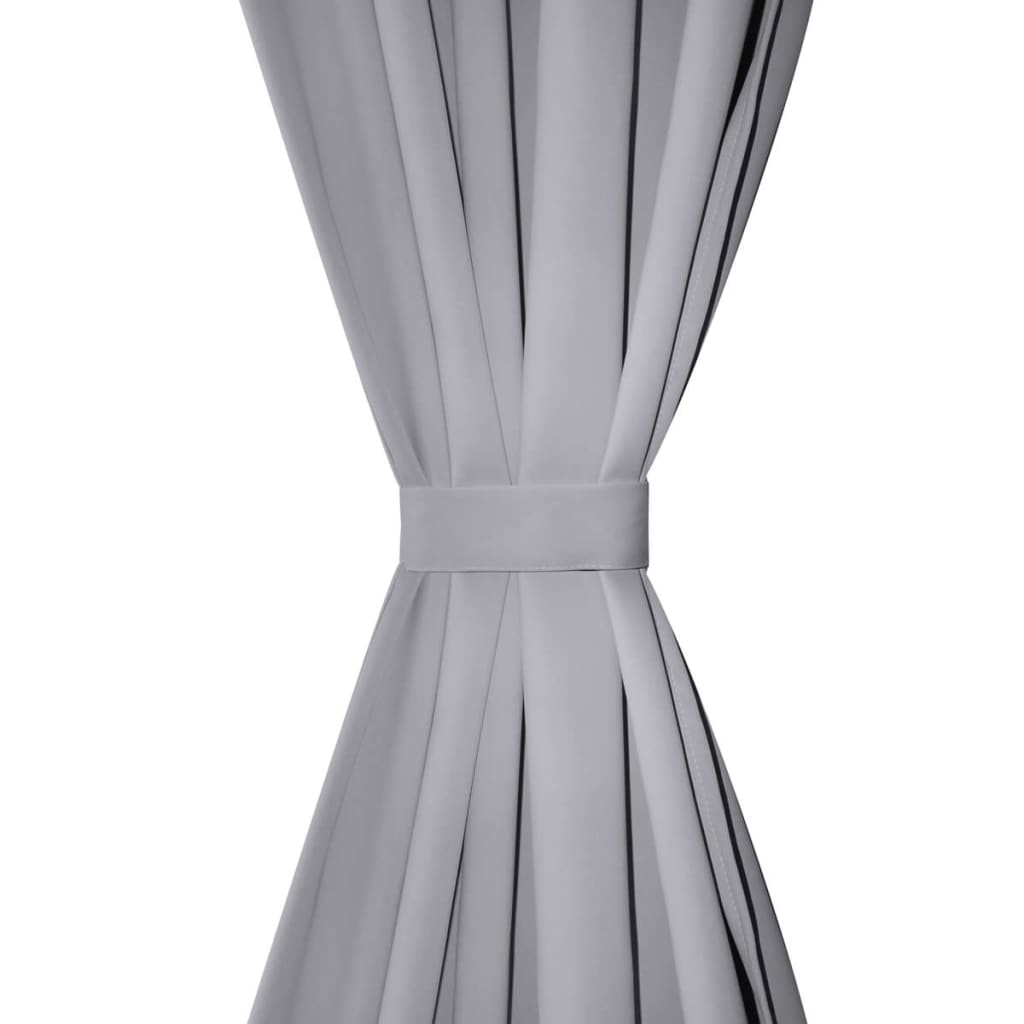 2 pcs Rideau Blackout Occultant Gris avec Œillets en métal 135x245cm Rideaux vidaXL