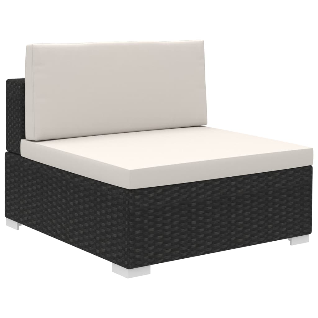 Salon de jardin 6 pcs avec coussins Résine tressée Noir - XIOS