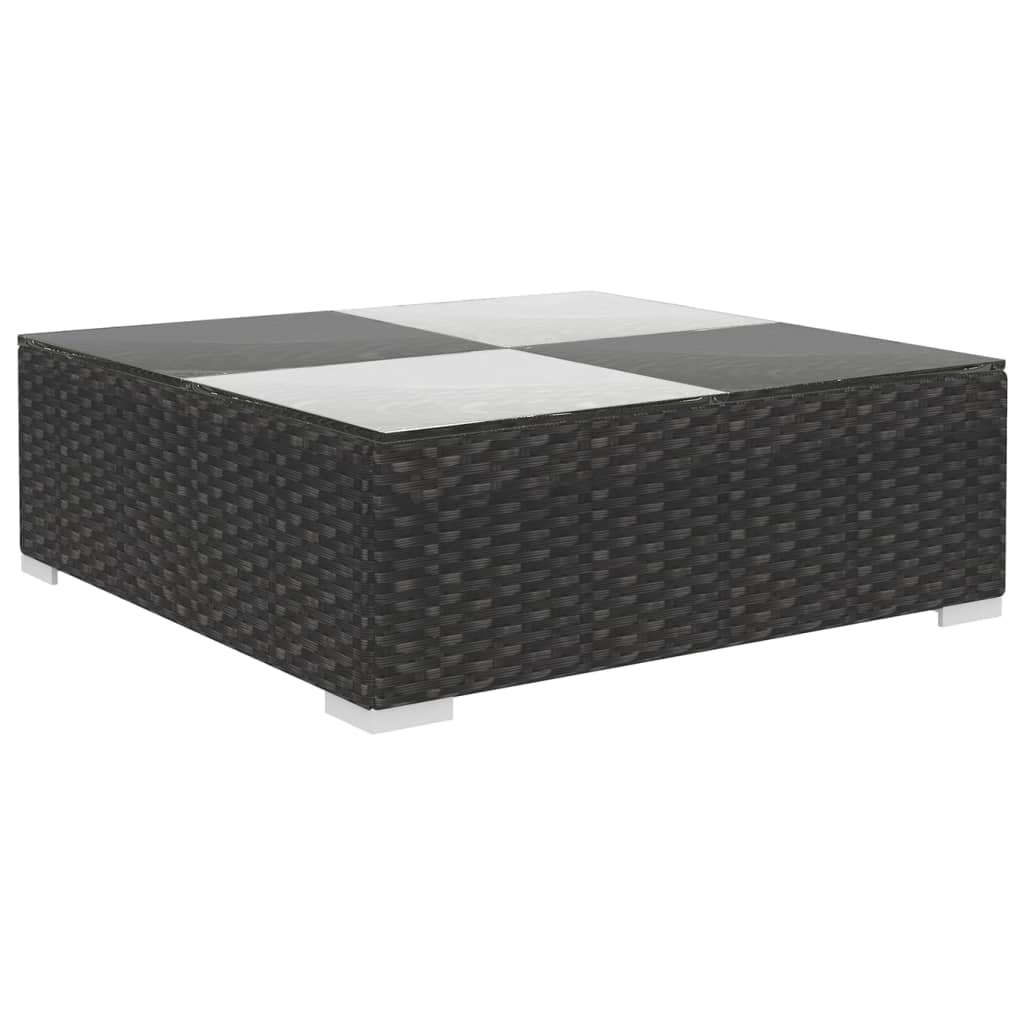 Salon de jardin 6 pcs avec coussins Résine tressée Noir - XIOS