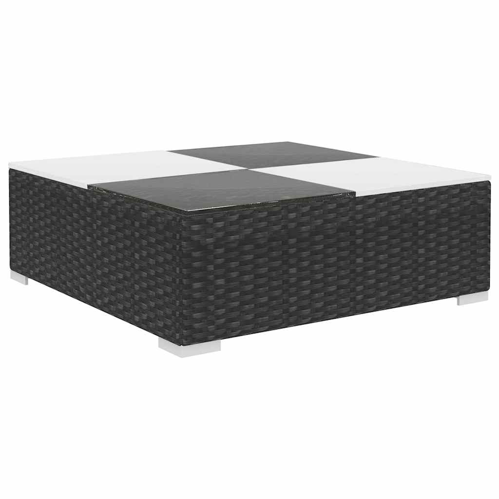 Salon de jardin 8 pcs avec coussins Résine tressée Noir - XIOS