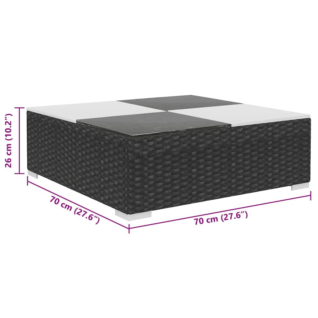 Salon de jardin 8 pcs avec coussins Résine tressée Noir - XIOS