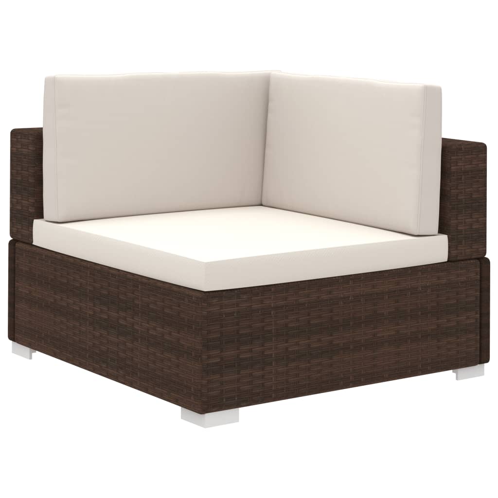 Salon de jardin 6 pcs avec coussins Résine tressée Marron - XIOS