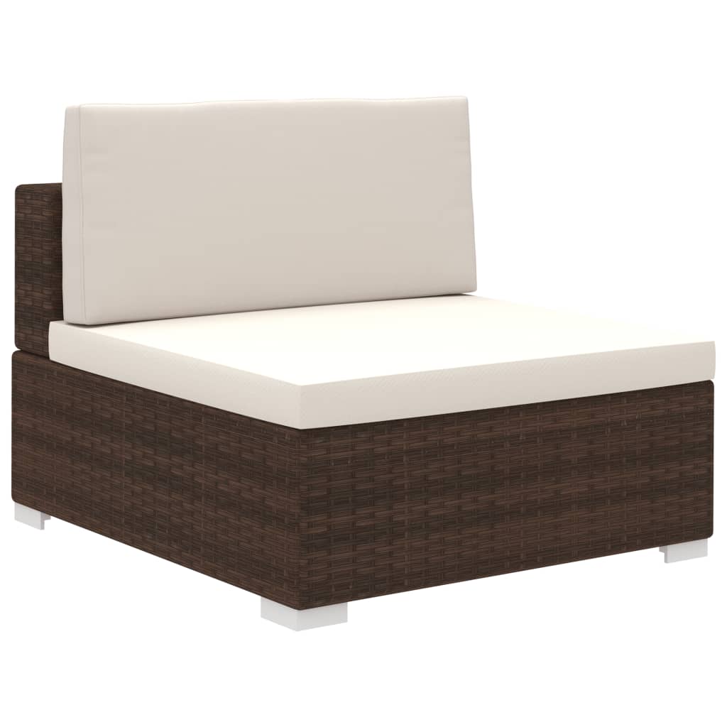 Salon de jardin 6 pcs avec coussins Résine tressée Marron - XIOS