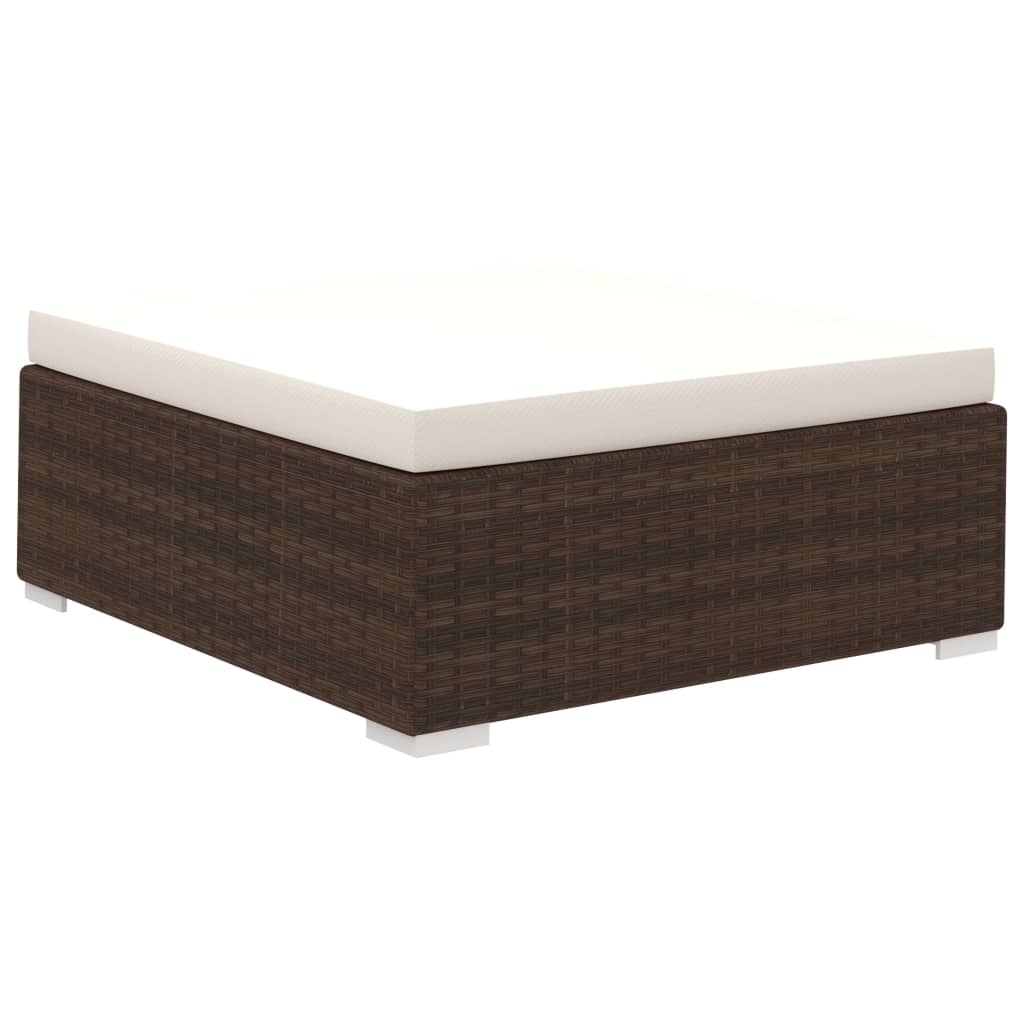 Salon de jardin 6 pcs avec coussins Résine tressée Marron - XIOS