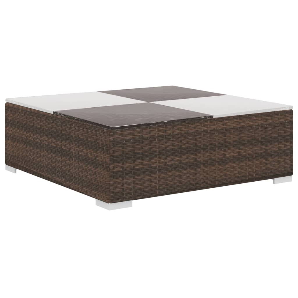 Salon de jardin 6 pcs avec coussins Résine tressée Marron - XIOS