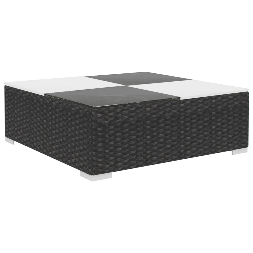 Salon de jardin 6 pcs avec coussins résine tressée noir - XIOS