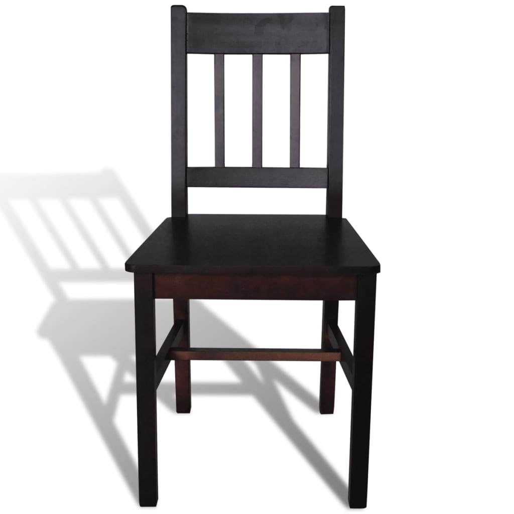 Chaises à manger lot de 2 marron foncé pinède