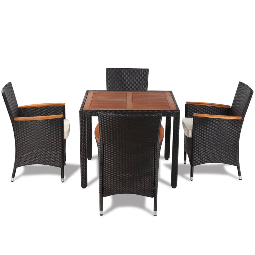 Ensemble à manger d'extérieur 5pcs avec coussins Résine tressée - XIOS