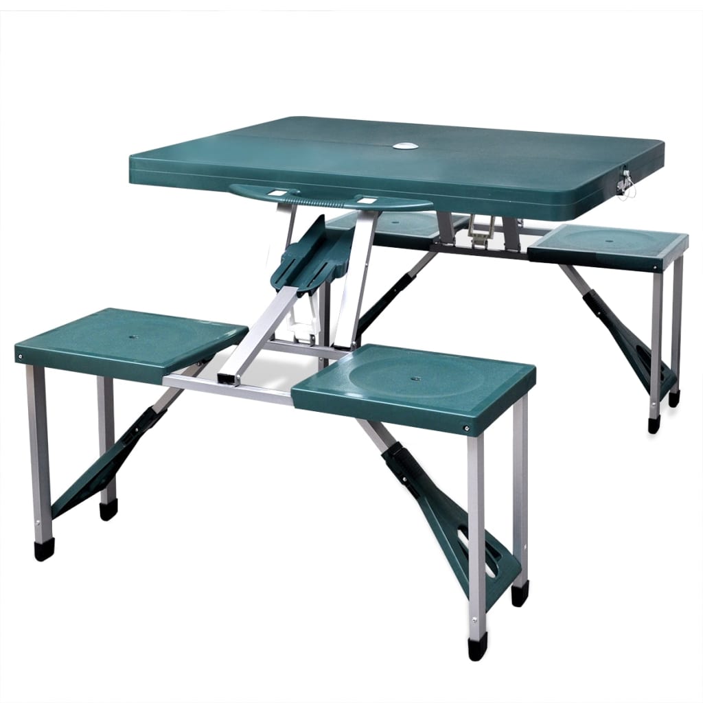 Ensemble de table pliable de camping avec 4 tabourets aluminium Meubles de camping vidaXL