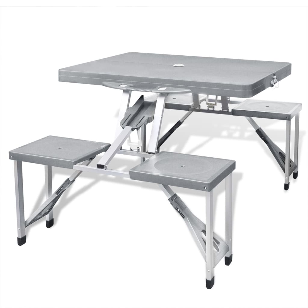 Ensemble de table pliable de camping avec 4 tabourets aluminium Meubles de camping vidaXL