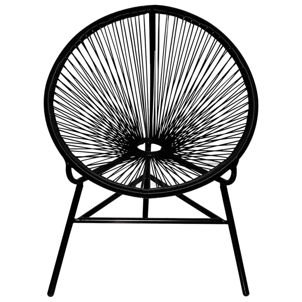 Chaise de jardin forme de lune résine tressée noir Chaises de jardin vidaXL