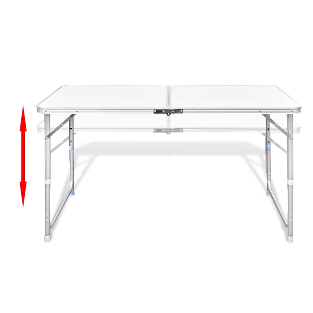 Table pliable de camping Hauteur réglable Aluminium 120x60 cm Meubles de camping vidaXL