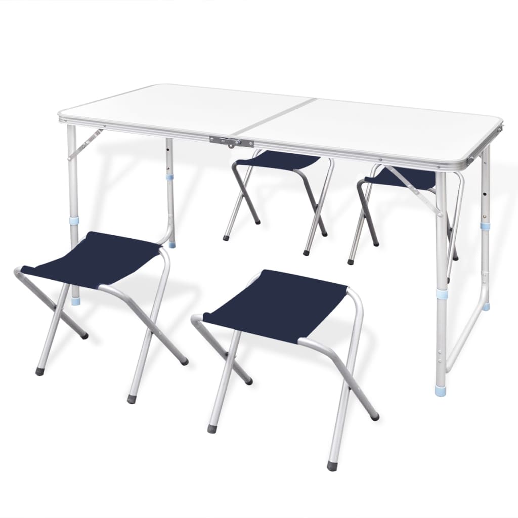 Ensemble de table pliable de camping et 4 tabourets 120x60 cm Meubles de camping vidaXL