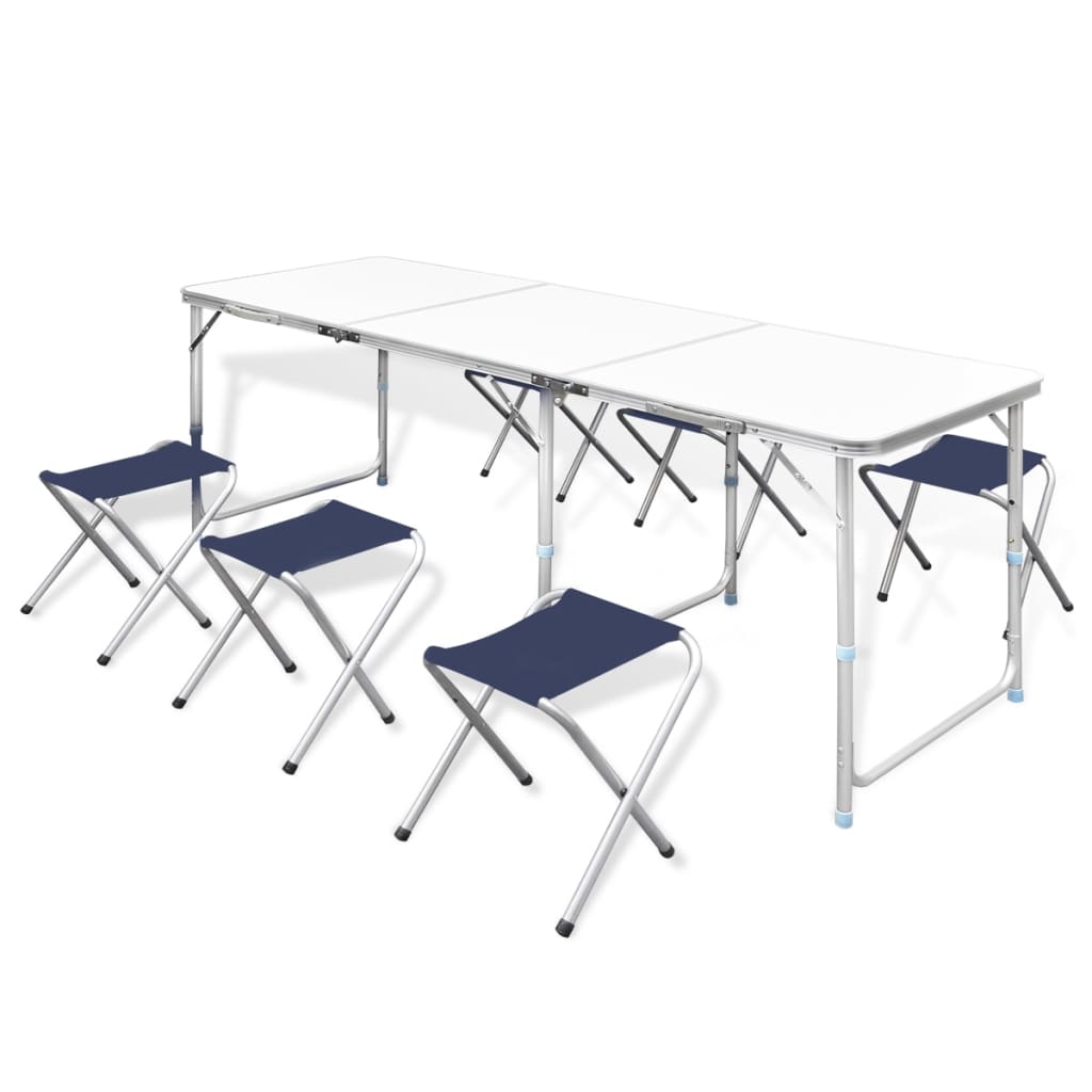 Jeu de table pliable de camping et 6 tabourets 180x60 cm Meubles de camping vidaXL