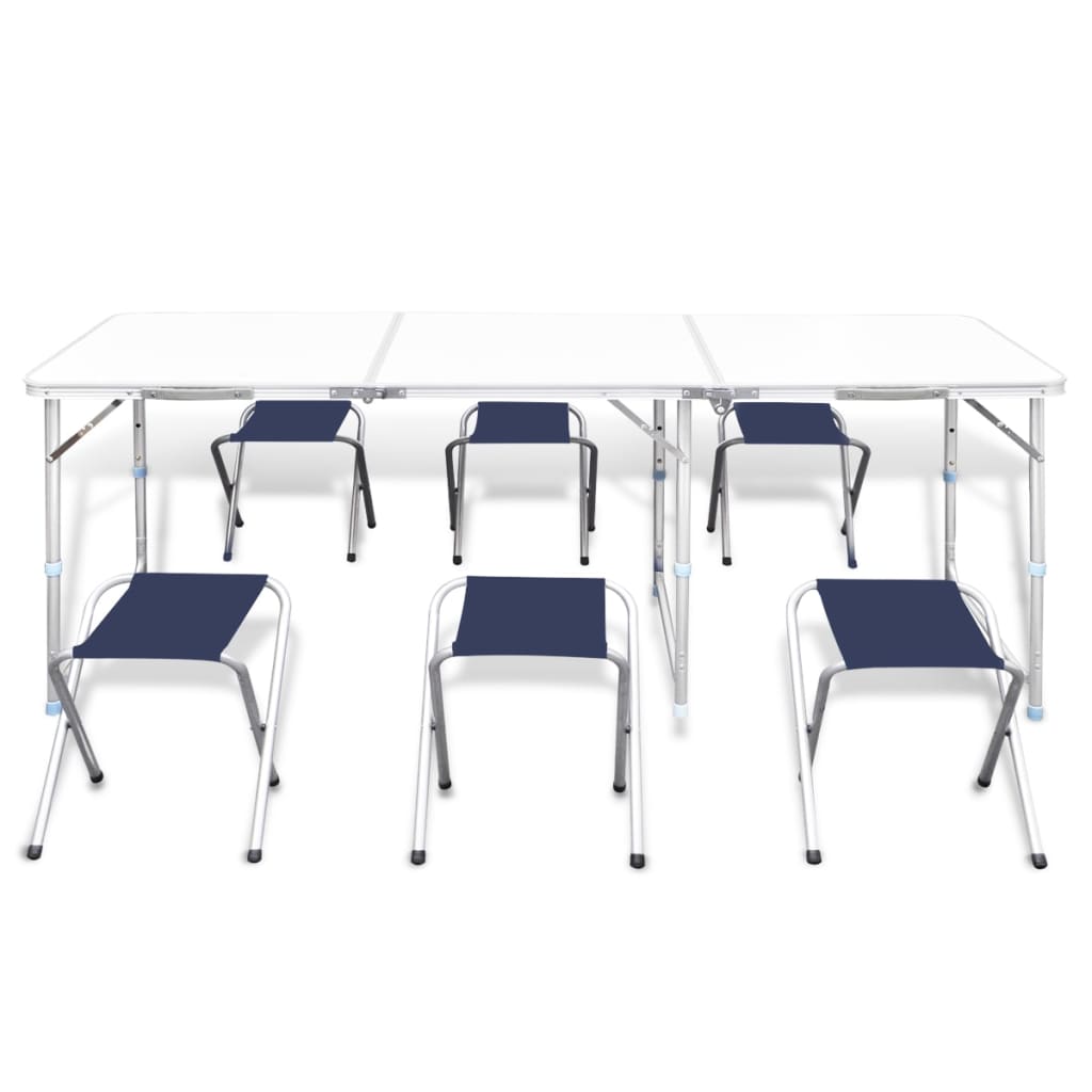 Jeu de table pliable de camping et 6 tabourets 180x60 cm Meubles de camping vidaXL