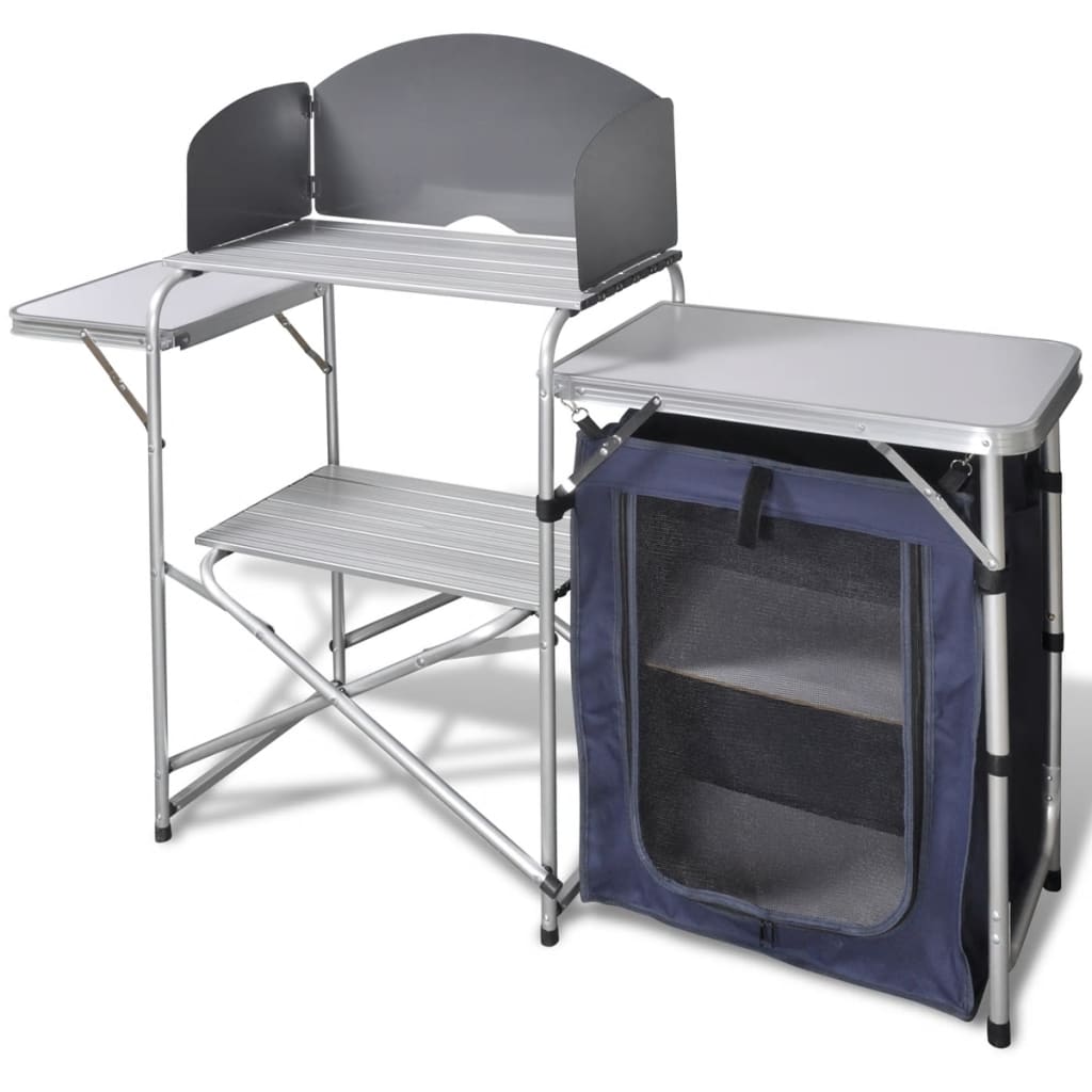 Unité de cuisine de camping pliable avec pare-vent Aluminium Meubles de camping vidaXL