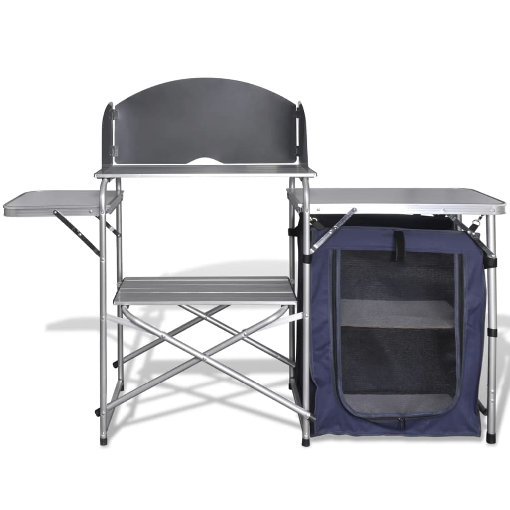 Unité de cuisine de camping pliable avec pare-vent Aluminium Meubles de camping vidaXL